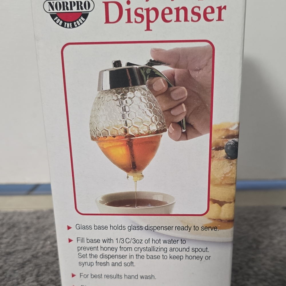 Norpro Honey Dispenser with Glass Base